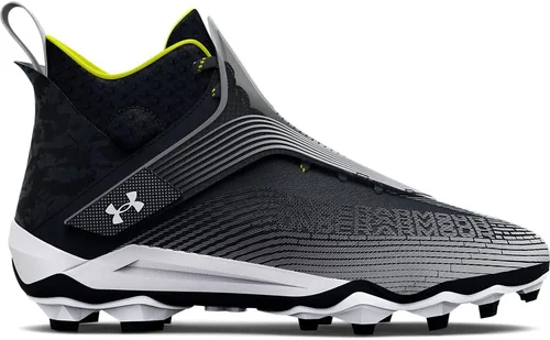 Vista 3 de Under Armour Botines de fútbol Highlight Hammer MC para hombre, Blanco, negro, plateado.