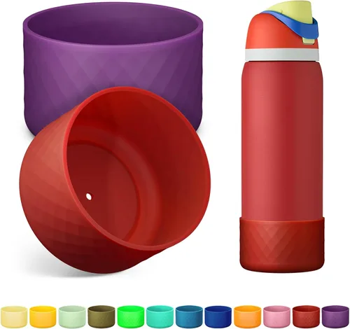 Vista 34 de 2 botas de silicona para botella de agua Owala de 24 onzas, 32 onzas, 40 onzas, funda protectora antideslizante para botellas de agua de acero