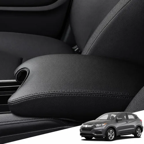 Vista 131 de Great-luck Funda de cuero para consola central, almohadilla para reposabrazos, accesorios de cubierta de caja (costuras rojas) para BMW X1 2023 2024