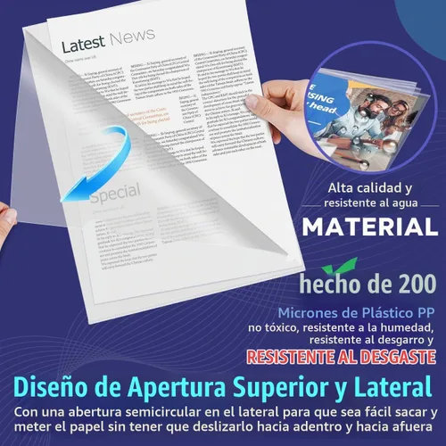Vista 2 de JIKIOU Paquete de 30 carpetas transparentes para documentos con bolsillo para proyectos, tipo L, carpeta de plástico transparente A4/tamaño carta