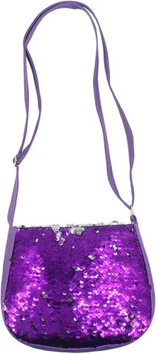 Vista 3 de Orityle Bolso cruzado para niños y niñas, con purpurina y lentejuelas, lindo bolso de hombro con cremallera