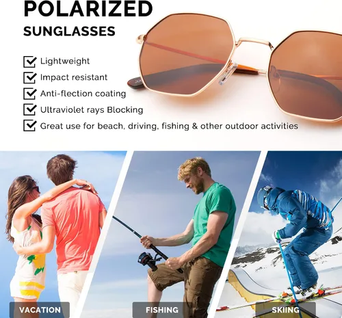 Vista 4 de JOORTI Gafas de sol polarizadas para mujeres y hombres protección UV