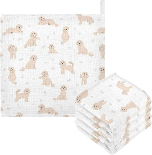 Vista 14 de Toallas de algodón para bebé, toallas de baño unisex para recién nacidos, toallitas naturales para piel delicada, 11.8 x 11.8 pulgadas, paquete de 5