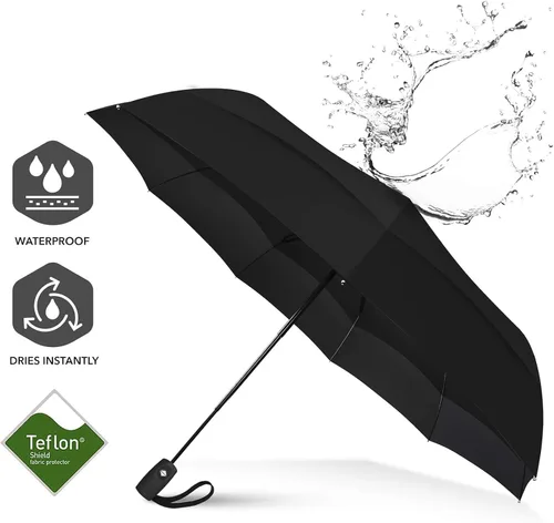 Vista 6 de Repel Umbrella The Original Portable Travel Umbrella - Umbrellas for Rain Windproof, Strong Compact Umbrella for Wind and Rain, Perfect Car