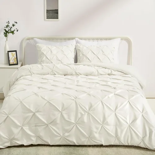 Vista 13 de Amazon Basics - Juego de ropa de cama con edredón de plumón sintético de dos piezas, suave y ligero, para todas las estaciones, con pliegues