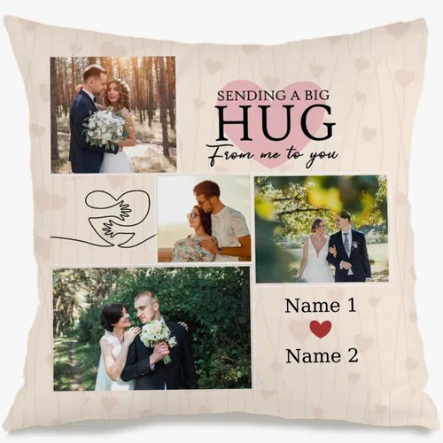 Vista 9 de Custom Pillow Case with One Photo and Text turning your favorite moment into a personalized throw pillow that adds warm home décor and brings gift