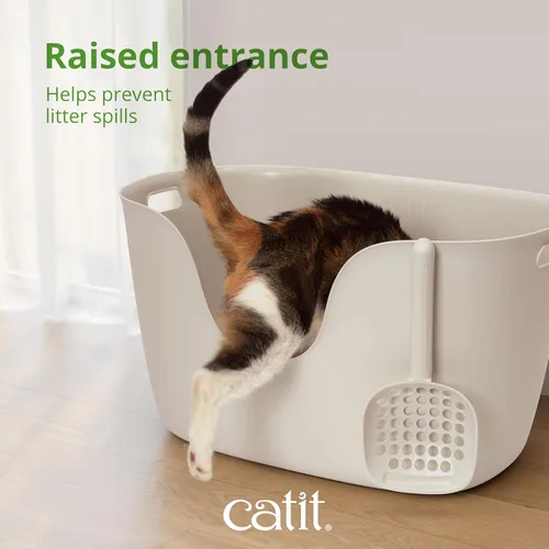 Vista 5 de Catit Caja de arena Loo, color blanco, con cuchara