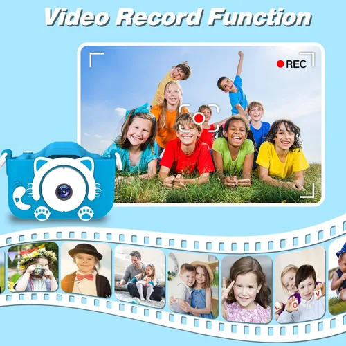 Vista 6 de Goopow Juguetes de Cámara para Niños de 3-8 Años Niñas Niños, Videocámara Digital para Niños con Cubierta Suave de Dibujos Animados, Mejor Regalo