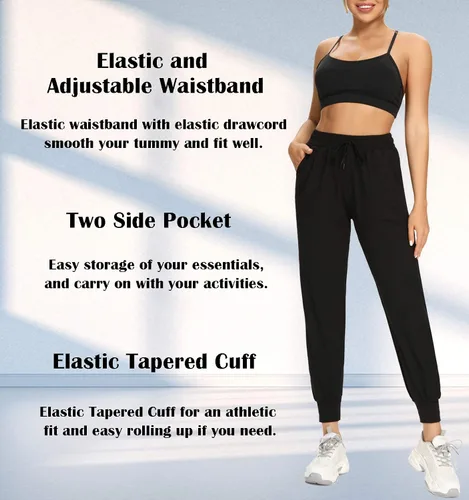 Vista 4 de FULLSOFT Paquete de 3 pantalones deportivos para mujer con bolsillos, leggings atléticos para entrenamiento, yoga, correr