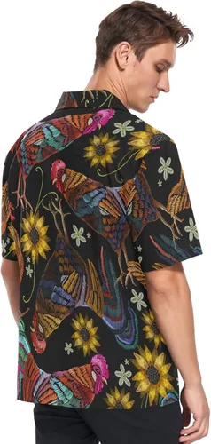 Vista 3 de Camisas hawaianas de manga corta para hombre, camisas de playa para hombre