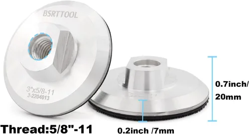 Vista 2 de Almohadilla de respaldo de aluminio de 3 pulgadas, almohadilla de respaldo de gancho de 5/8 "-11 roscas para amoladora angular (3 pulgadas)