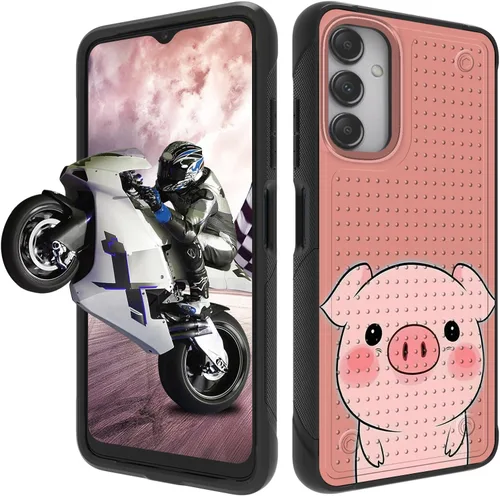 Vista 79 de Funda protectora resistente de doble capa para Samsung A14 5G (parte trasera con textura antideslizante), TPU suave a prueba de golpes, para Samsung