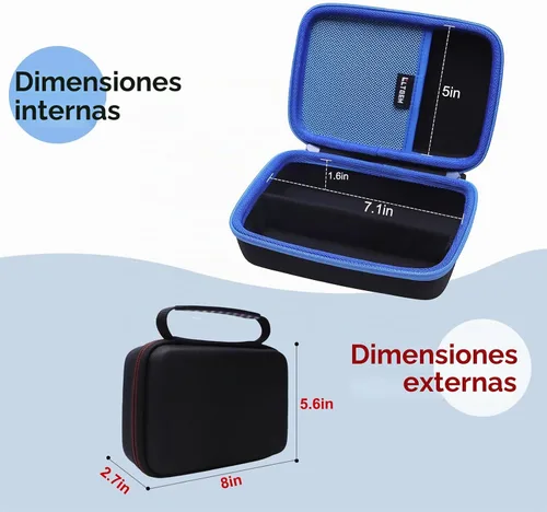 Vista 4 de Estuche LTGEM para Plumero de Aire Compatible con WOLFBOX MF100 / MF200 Plumero de Aire Eléctrico y Plumeros de Aire Comprimido, Negro (Solo Estuche)