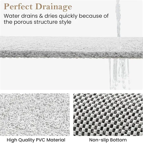 Vista 6 de Shower Mat Bathtub Mat Non-Slip - 20x32in/1.6x2.6ft, Soft Comfort Bath Mat with Drainage Holes, PVC Loofah Massage Bathmat for Shower, Tub