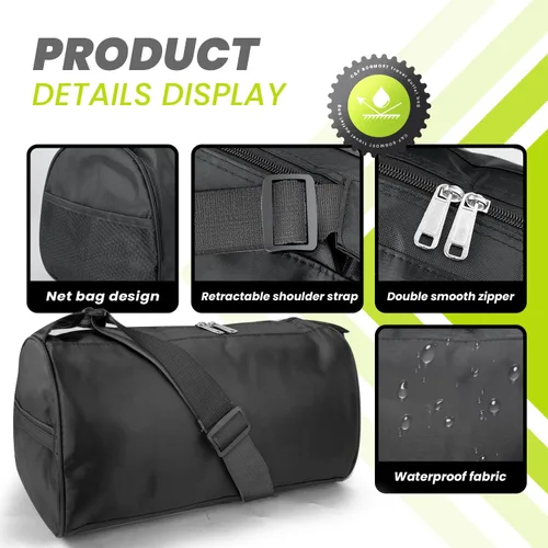 Vista 2 de C&F BOGMOST Pequeña bolsa de viaje plegable impermeable para gimnasio, playa, natación, bolsa de lona para hombres y mujeres, bolsa