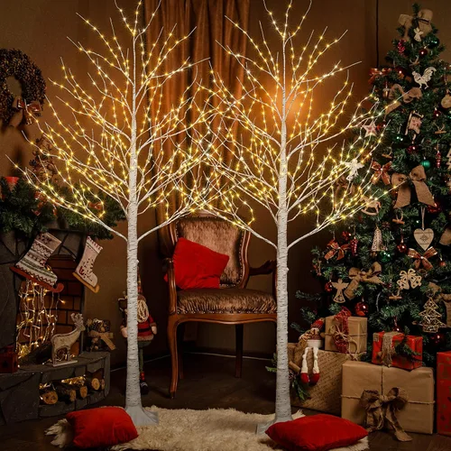 Vista 13 de Lighted Birch Twig Tree with Fairy Lights 3FT 154L LED Decorative Lights
