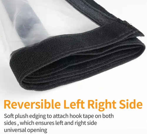 Vista 8 de Cortina de puerta aislada reversible transparente con apertura lateral izquierda o derecha, cubierta térmica magnética de puerta con mosquitera