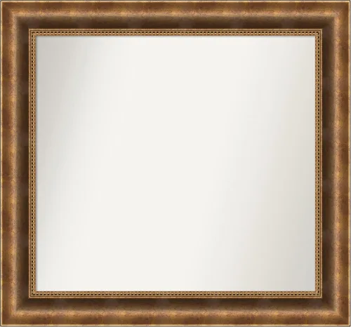 Vista 162 de Amanti Art Espejo de pared personalizado no biselado (25 x 25 pulgadas), marco de bronce acentuado, varios tamaños personalizados, espejo de baño