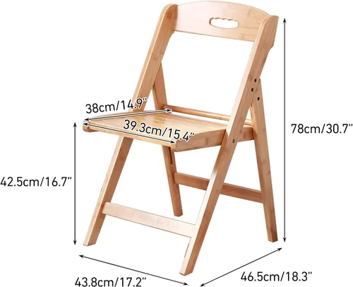 Vista 3 de Silla de comedor de mediados de siglo, silla plegable portátil con asa, silla de gravedad cero para patio, porche, boda, fiesta, evento