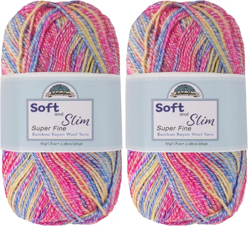 Vista 61 de JubileeYarn Hilo Suave y Delgado - 50g/madeja Mezcla de Rayón de Bambú y Lana - Pegaso - 2 madejas