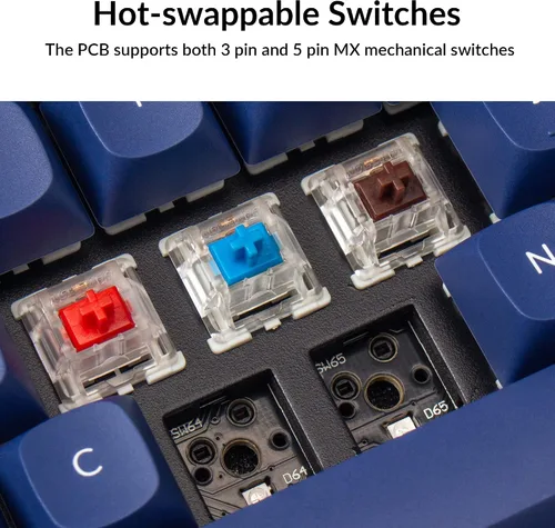 Vista 3 de Keychron Q2 Teclado mecánico personalizado con cable macro programable QMKVIA aluminio completo interruptor Gateron G Pro marrón intercambiable