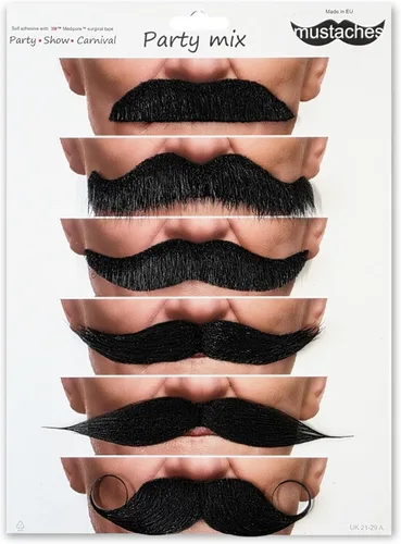 Vista 11 de Mustaches Self-Adhesive Fake Mustache, Synthetic Fur Costume Accessory Set Jengibre
