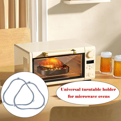 Vista 3 de Paquete de 2 anillos de soporte para tocadiscos de microondas W11252182/8206227 de 7.48 pulgadas, pieza de repuesto de soporte de bandeja de vidrio