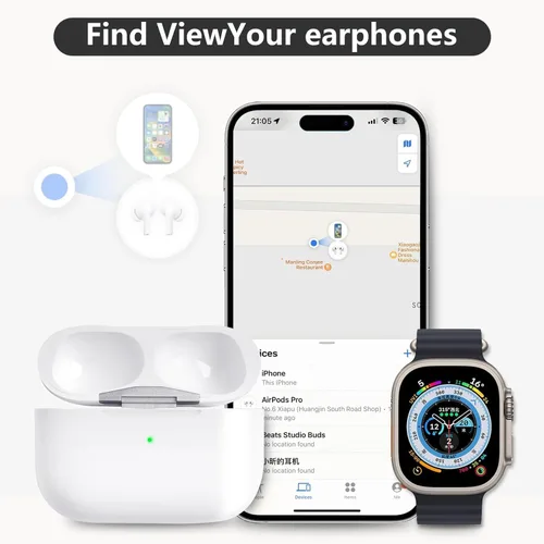 Vista 5 de Funda de carga inalámbrica de repuesto compatible con Airpods Pro de 2ª y 1ª generación (USB-C), funda de carga solo con botón de sincronización