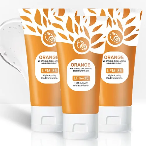 Vista 8 de Gel exfoliante naranja con enzimas naturales, exfoliante facial y corporal suave para uso diario, gel exfoliante limpiador profundo para piel suave