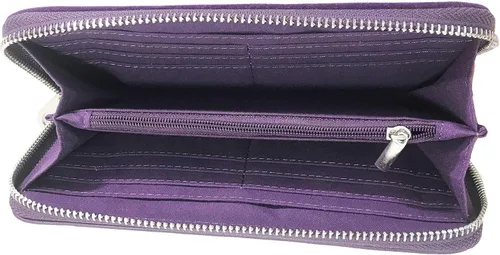 Vista 3 de Gem Sparkle - Cartera a juego con diamantes de imitación para bolso brillante, Púrpura