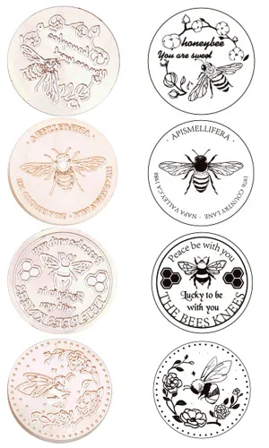 Vista 2 de 4 piezas de sello de cera de repuesto de abejas retro antiguas selladoras de cera para álbumes de recortes, cabeza para invitaciones de fiesta