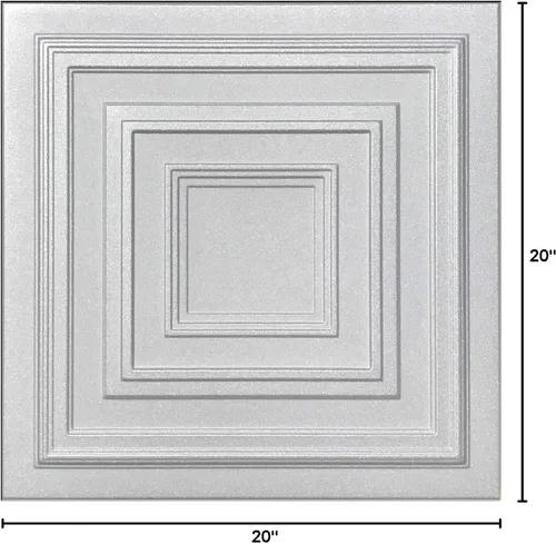 Vista 2 de Antyx - Azulejo de techo blanco (espuma), fácil de pegar, se vende por pieza individual