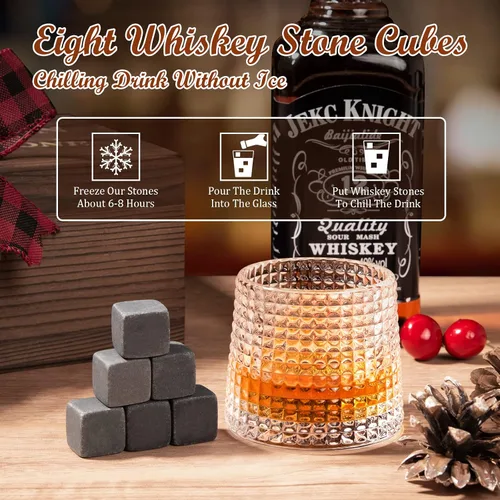 Vista 2 de Regalos de cumpleaños para hombres, juego de regalos de piedras de whisky para el día del padre, Navidad, el mejor regalo para hombres, papá