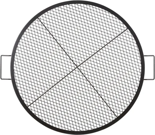 Vista 11 de VEVOR X-Marks - Rejilla para parrilla de fogata, parrilla de cocción redonda, rejilla de parrilla BBQ de fogata de acero resistente con mango