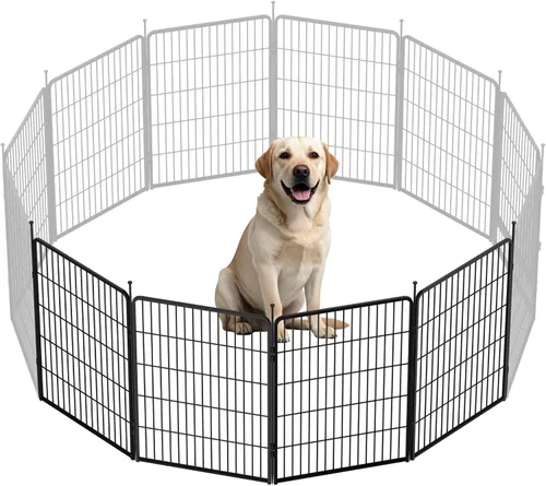 Vista 8 de SunsGrove - Cerca para perros para exteriores, corral resistente de 32 pulgadas con 2 paneles para perros pequeños y medianos, cerca de juego