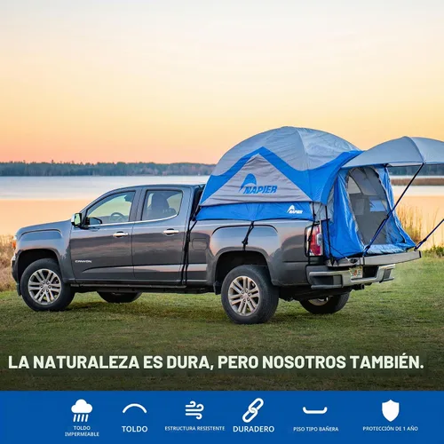 Vista 3 de Tienda para camioneta Sportz, color azul y gris