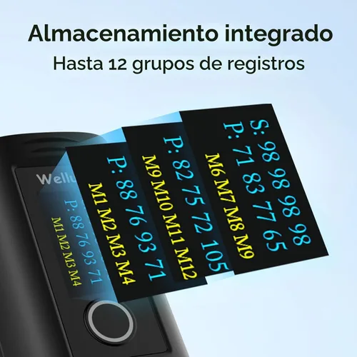 Vista 4 de Wellue - Pulsioxímetro de dedo, monitor de saturación de oxígeno en sangre con baterías, bolsa de transporte y cordón para uso de bienestar