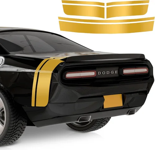 Vista 12 de Kit de calcomanías de vinilo de carreras para cinturón trasero, compatible con Dodge Challenger 2009-2025, Black Ghost Scat Pack Swinger, fabricado