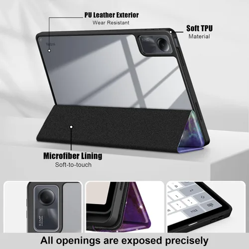 Vista 3 de Funda para Xiaomi Redmi Pad SE 11 pulgadas a prueba de golpes con carcasa trasera transparente transparente para Xiaomi Redmi Pad SE 2023 Auto