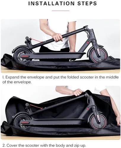 Vista 8 de Bolsa de transporte plegable para scooter eléctrico Ninebot Max G30P G30LP, portátil, impermeable, bolsa de almacenamiento de tela Oxford, bolsa