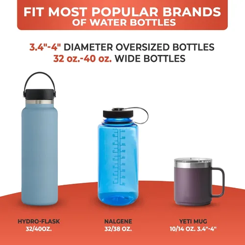 Vista 3 de Expansor de portavasos para automóvil, se adapta a botellas Hydro Flask de 32/40 onzas, Nalgene, Yeti y botellas grandes de hasta 3.8 pulgadas