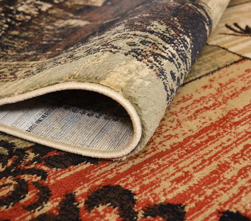 Vista 6 de Mayberry Rug AD8065 2X4 AMER DEST - Alfombra de área de alce de grano de madera, 2 pies 3 pulgadas x 3 pies, multicolor