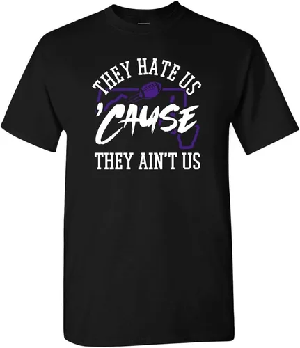 Vista 30 de Xtreme Apparrel They Hate Us 'Cause They Ain't Us Men's T-Shirt for Football Fans Arizona - Camisa negra