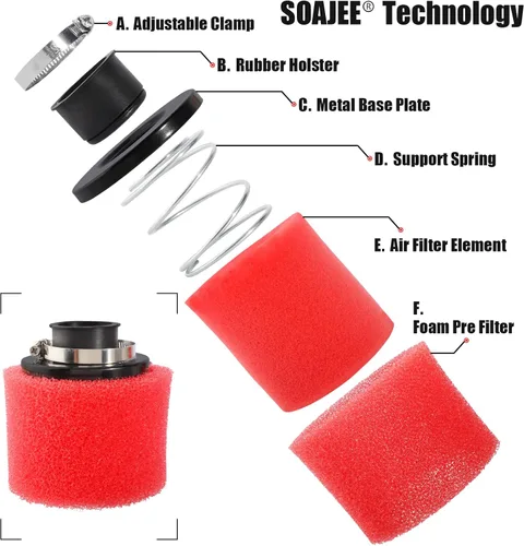 Vista 2 de 2 filtros de 1.1 pulgadas y 1.102 in para 50cc - 90cc 110cc 125cc 150cc GY6 Engine ATV Quad Scooter Go Kart Mini Moto Pocket Pit Dirt Super Bike