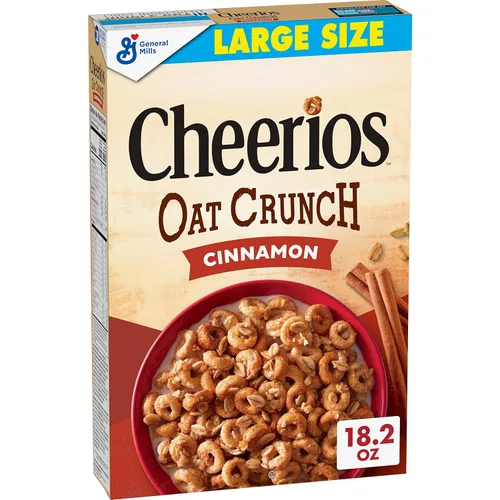 Vista 10 de Cheerios Cereal de desayuno crujiente de avena y canela, 15.2 oz