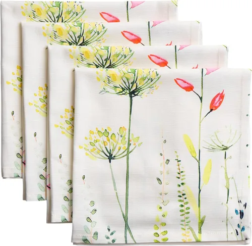 Vista 105 de Maison d' Hermine Juego de 4 servilletas de tela 100% algodón, suaves y duraderas, servilletas cuadradas reutilizables para uso diario, lavables