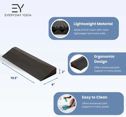 Vista 3 de Everyday Yoga Cuña: soporte de espuma EVA de alta calidad para estabilidad, comodidad y alineación, ligero, duradero, diseño antideslizante