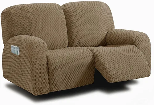 Vista 24 de ULTICOR Fundas de sofá reclinable de 8 piezas, fundas elásticas de jacquard para sofá reclinable de 3 cojines, fundas deslizables gruesas, suaves