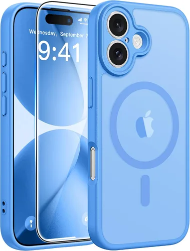 Vista 298 de FNTCASE - Funda para iPhone 16 Pro: magnética, mate, translúcida, de grado militar, protectora contra caídas, resistente, fina, duradera y a prueba