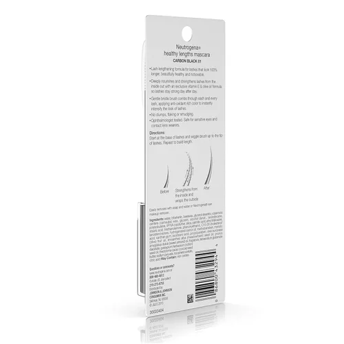 Vista 6 de Neutrogena Healthy Lengths - Máscara para pestañas color negro carbón 01, 0.21 onzas